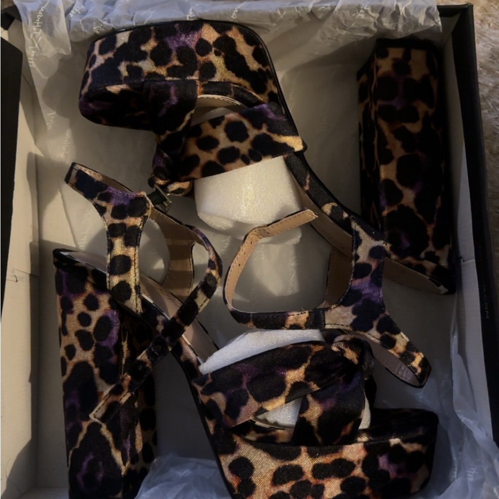 Betsey Johnson Leopard Print Platform Heels